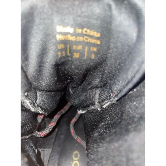 ALDO Black Heeled Combat Boots With Lace-Up Detail & Mesh Accents Size 7.5 - Picture 5 of 5